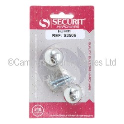 Securit Ball Knobs Chrome Plated 25mm 2 Pack